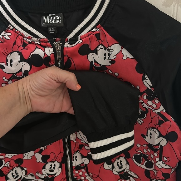 New! Disney Minnie Mouse Zip Up Lightweight Jacket sz XL (16) - Picture 7 of 12